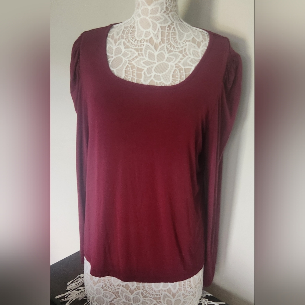 Jack + Avery Maroon Women's Blouse Sz XL